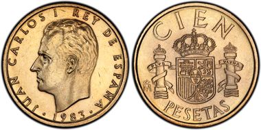 1983-M 100 P Fleurs-de-lis Up MS64