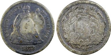1872-S H10C Mintmark Below Bow N1