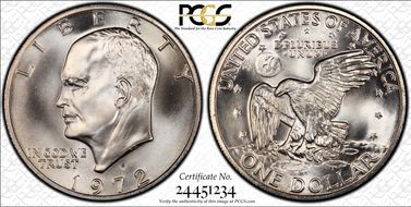 1972-S $1 Silver MS68+