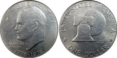 1976-D $1 Type 2 AU58