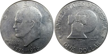 1976-D $1 Type 2 AU58