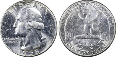 1958 25C AU58
