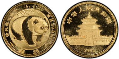 1983 5 Yn Panda Gold PAN-10A MS68