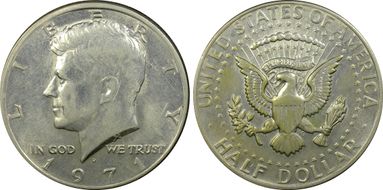 1971-D 50C AU55