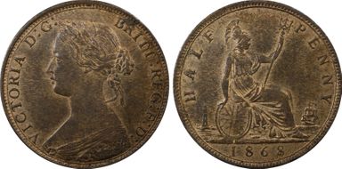 1868 1/2D S-3956 MS63RB