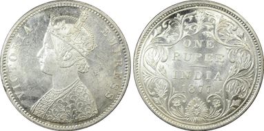 1877(B) Rupee SW-6.32 Prid-149 A2/II MS62