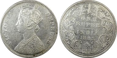 1883-B Rupee SW-6.71 AU53
