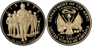 2011-W $5 United States Army PR70DCAM
