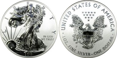 2011-P $1 Silver Eagle Rev PR 25th Anniversary Set First Strike PR70