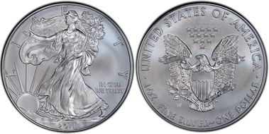 2011-W $1 Burnished Silver Eagle SP70