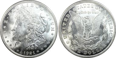 1921 $1 Morgan MS62