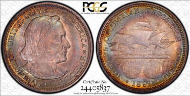 1892 50C Columbian MS65