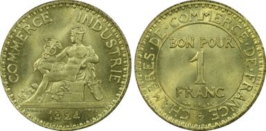 1924 1 Fr Gad-468 4 Fermé F-218 MS66