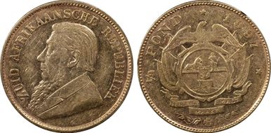 1897 1/2 Pd KM-9.2  Au AU50