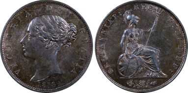 1853 1D S-3948 Ornamental trident MS63BN