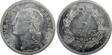 1946-B 5 Fr Gad-766 F-339 Al MS64+