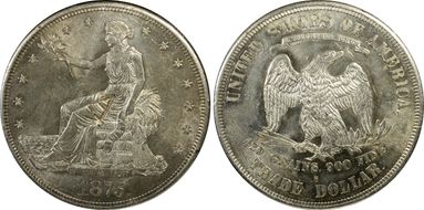1875-S T$1 Chopmarked MS62