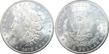 1878 7TF $1 Reverse of 1879 MS65