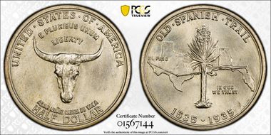 1935 50C Spanish Trail MS67+