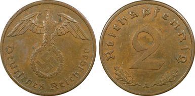 1940-A 2 Pfg J-362 MS62BN