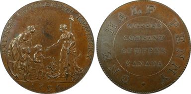 1796 1/2D Copper Co. of Upper Canada Breton-722 Bronze PR64BN