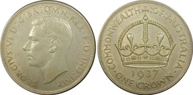 1937 Crown KM-34  Ag AU55