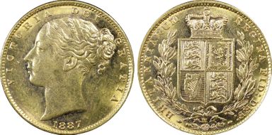 1887-M Sov S-3854A  Y. Head / Shield AU58