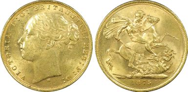 1875-M Sov St. George S-3857 MS62+