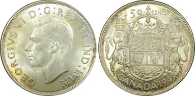 1943 50C Wide Date MS63