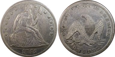 1855 $1 AU50