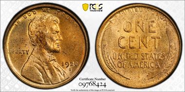1920-S 1C MS64RD