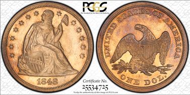1848 $1 MS62