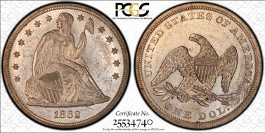 1862 $1 MS63