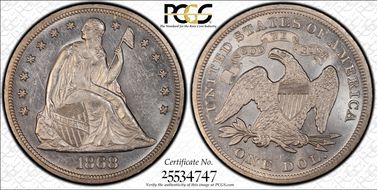 1868 $1 MS62