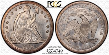 1869 $1 MPD & RPD FS-301 MS62