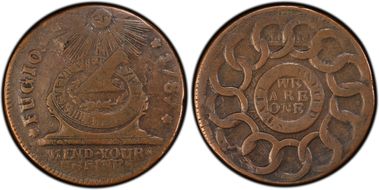 1787 Fugio 1C States United, 4 Cinq VF35BN