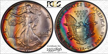 1987 $1 Silver Eagle MS68