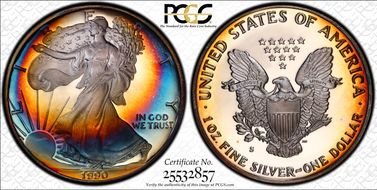 1990-S $1 Silver Eagle PR68DCAM