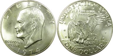 1974-S $1 Silver MS65
