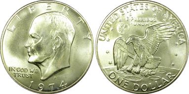 1974-S $1 Silver MS68