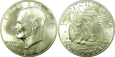 1974-S $1 Silver MS65
