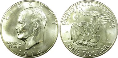 1974-S $1 Silver MS64