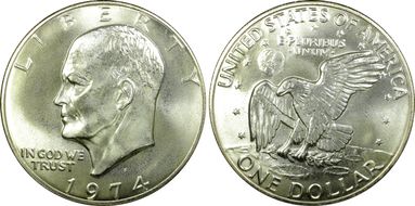 1974-S $1 Silver MS64
