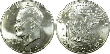 1974-S $1 Silver MS66