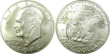 1973-S $1 Silver MS64