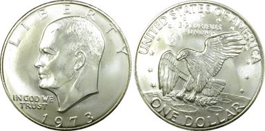 1973-S $1 Silver MS67
