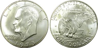 1973-S $1 Silver MS65