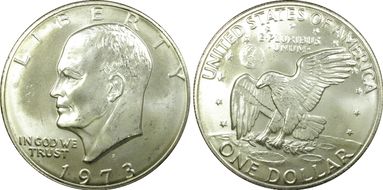 1973-S $1 Silver MS65