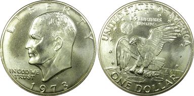 1973-S $1 Silver MS66