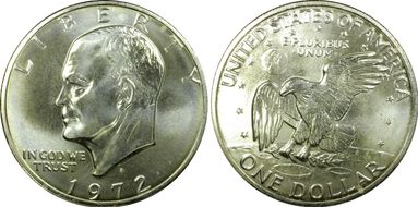 1972-S $1 Silver MS68
